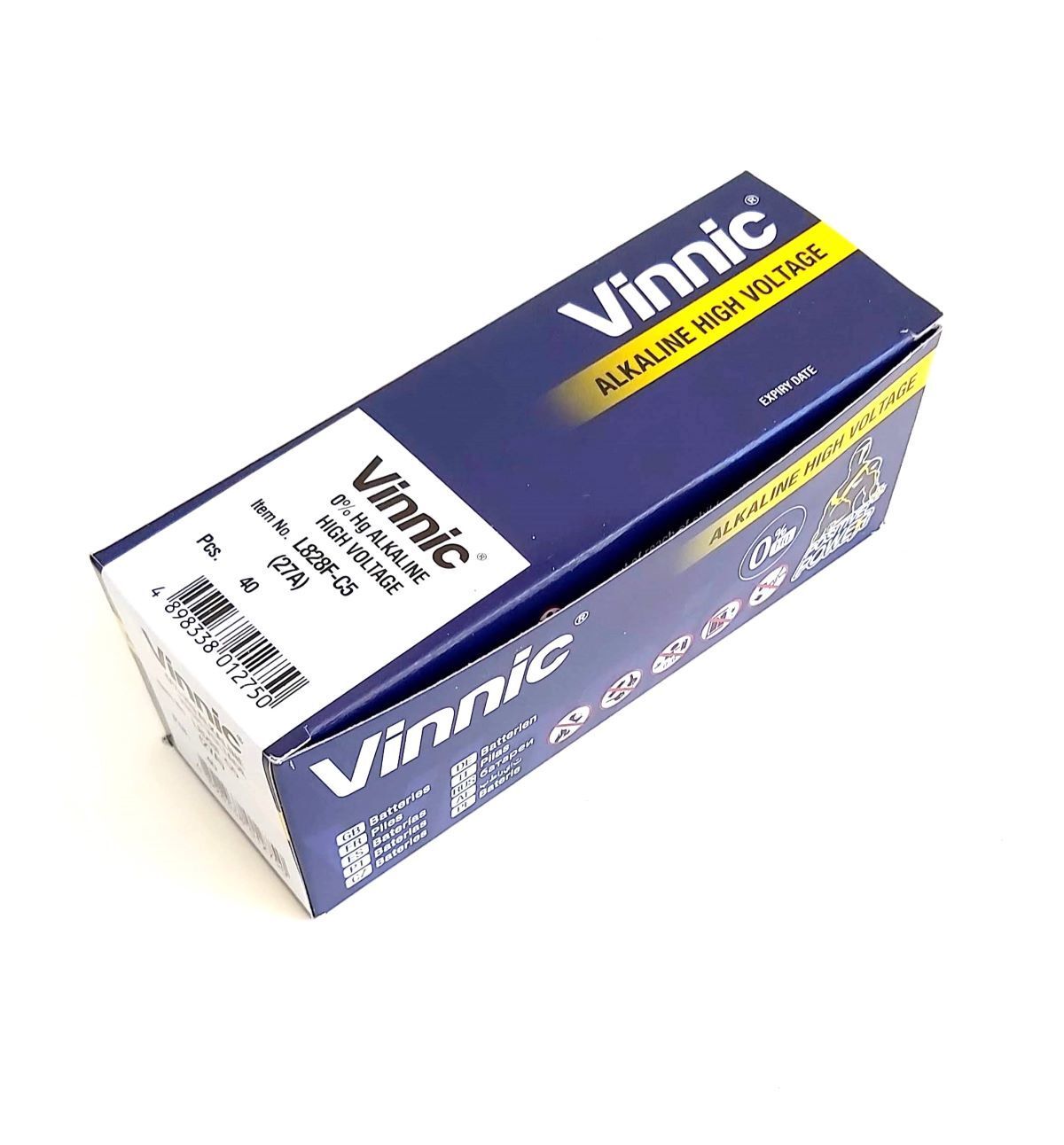 X 40 Pilas A27 Vinnic 12v alcalinas L828F Caja 40 unidades