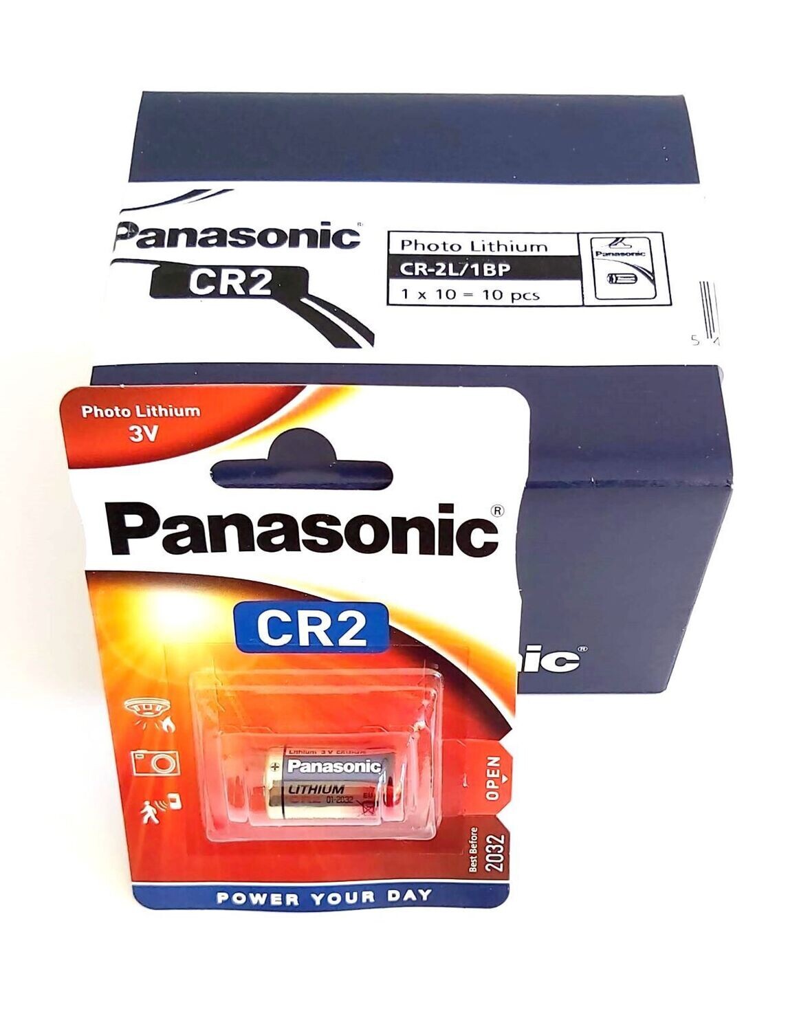 X 10 Pilas CR2 Panasonic 3v Litio