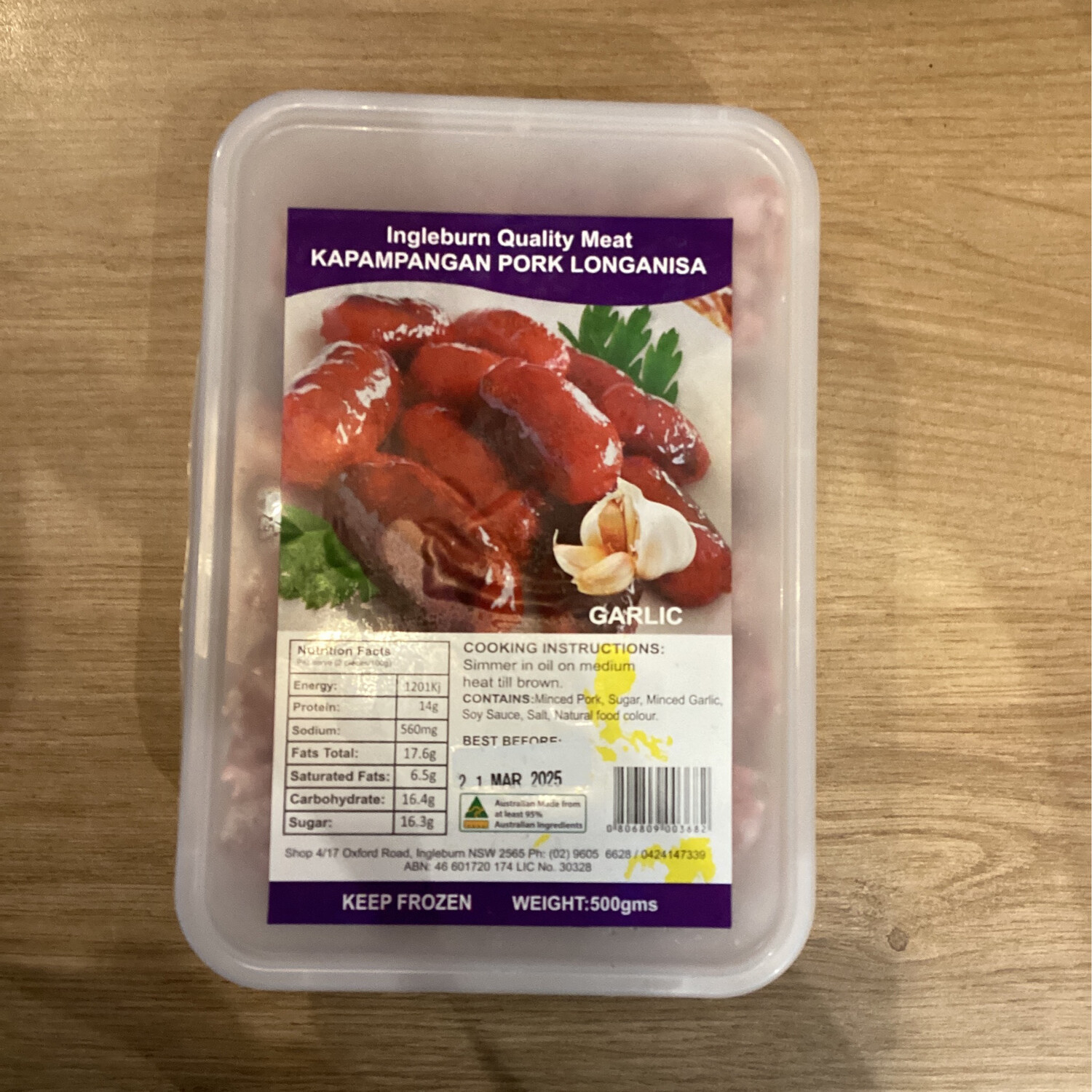Kapampangan Longanisa Garlic (500g)