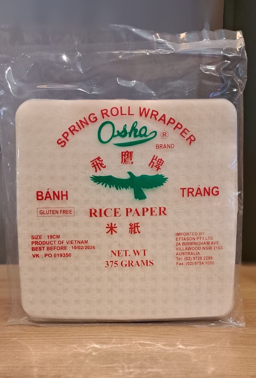 Osha Square Rice Paper 19cm (375g)