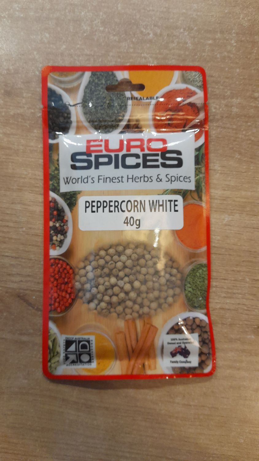 Euro Spice Peppercorn White (40g)
