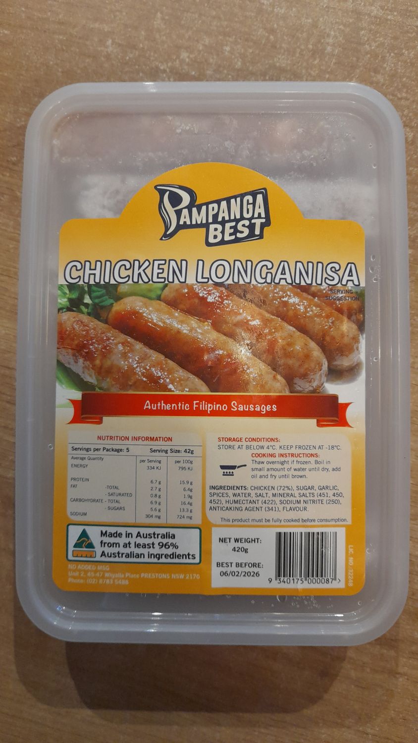 Pampanga Best Chicken Longanisa (420g)