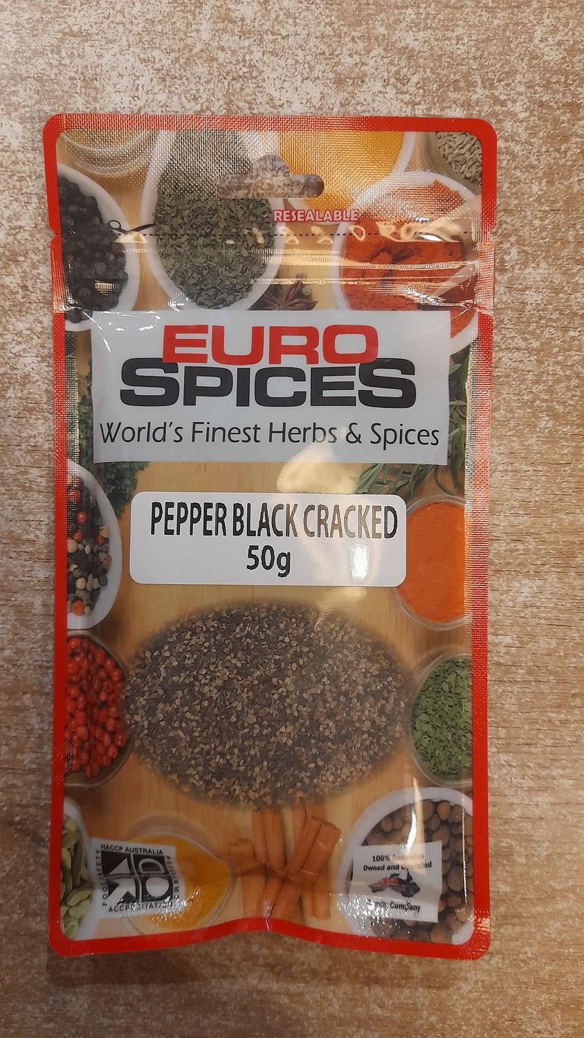 Euro Spice Pepper Black Cracked (50g)