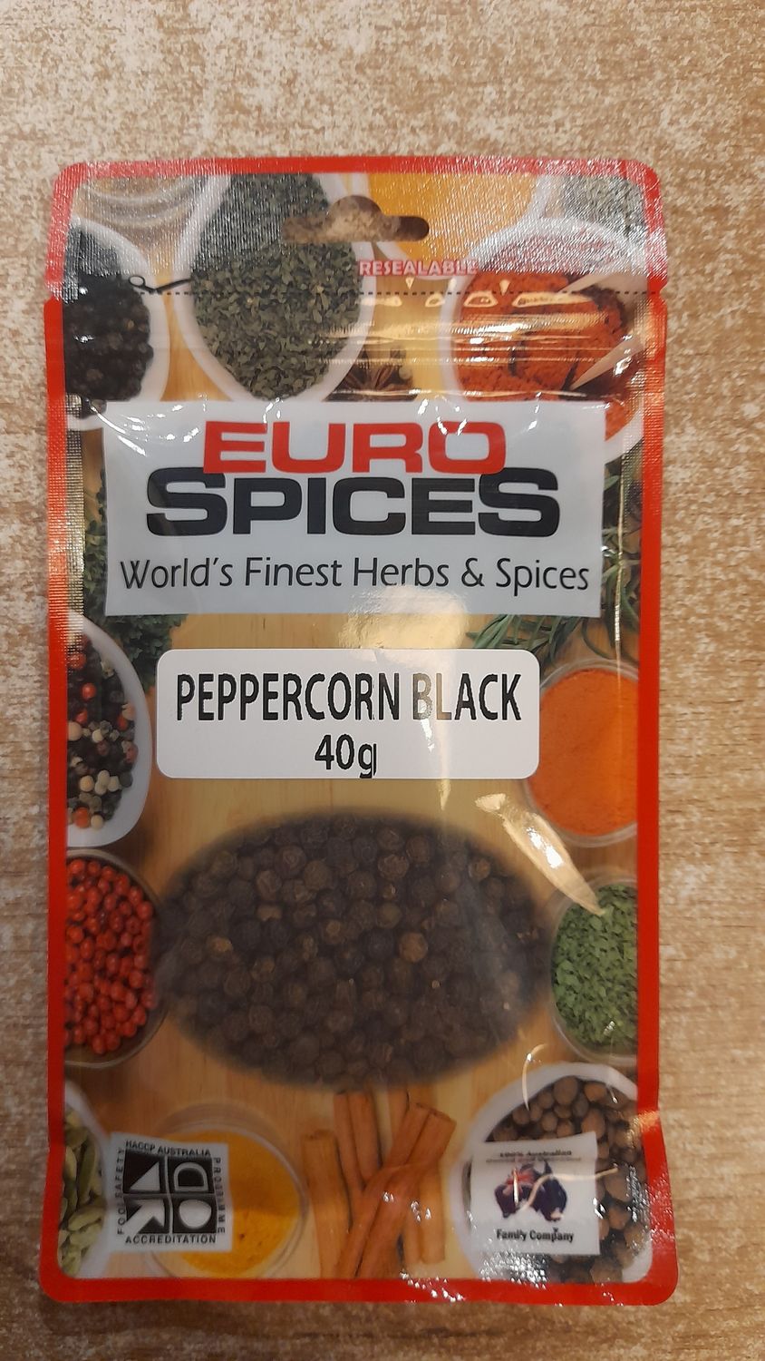 Euro Spice Peppercorn Black (60g)