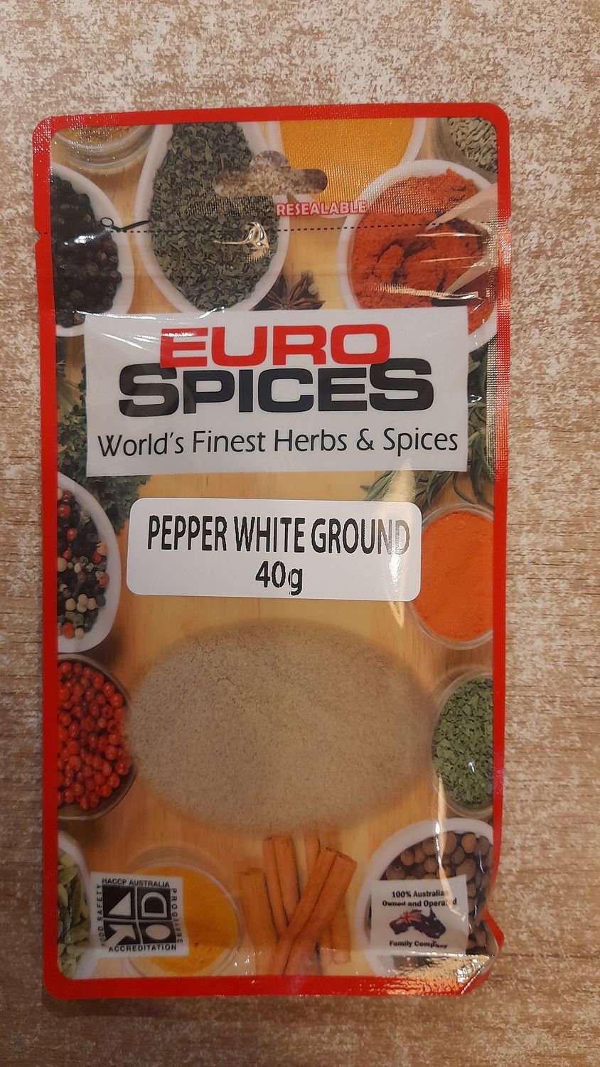 Euro Spice White Pepper Ground (55g)