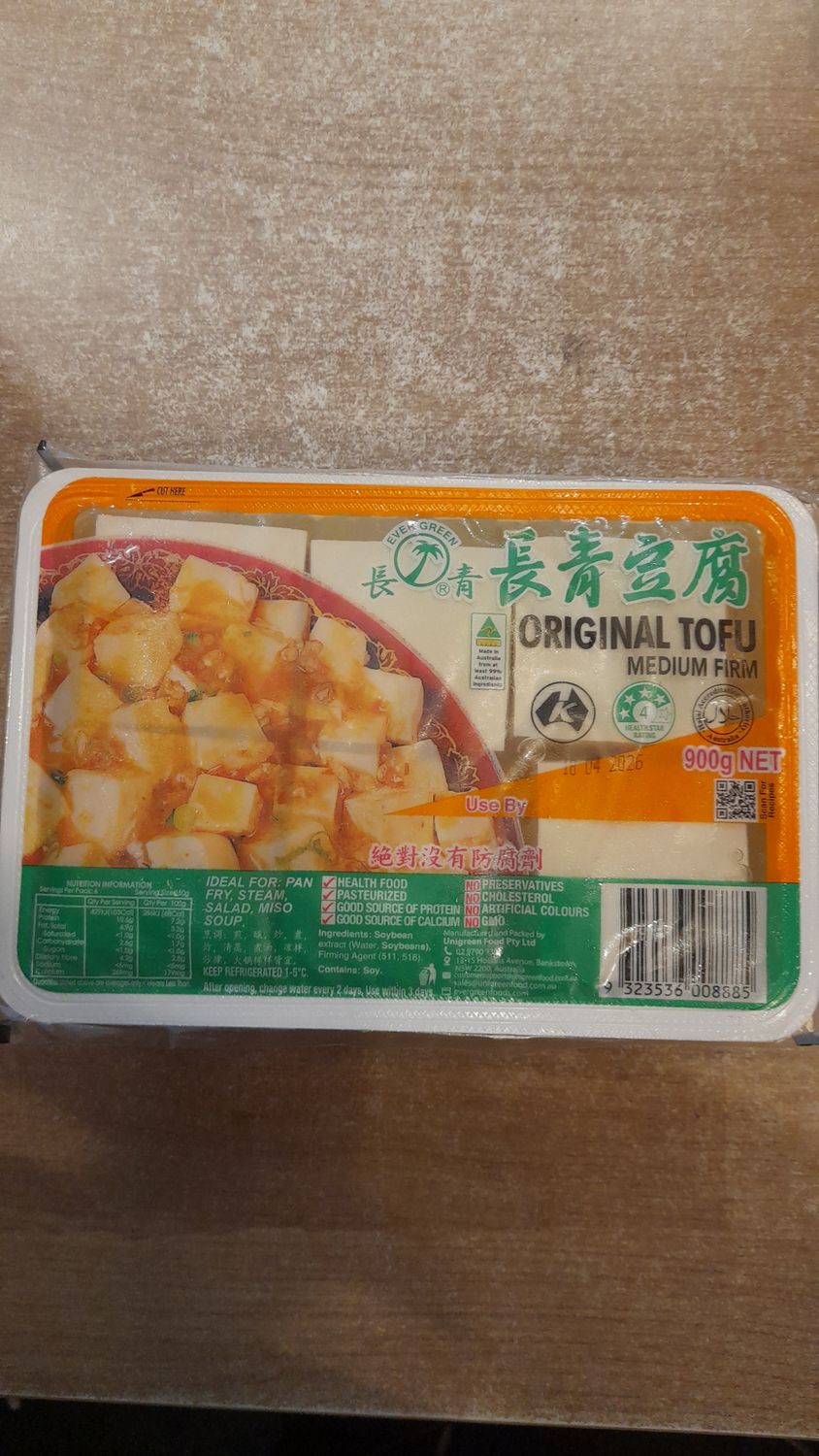 Evergreen Original Tofu Medium  Firm (900g)