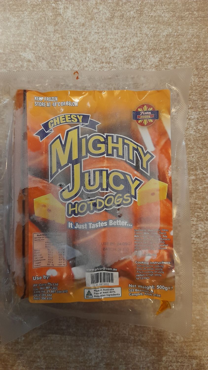 Pizon Mighty Juice Hotdog Cheese (500g)