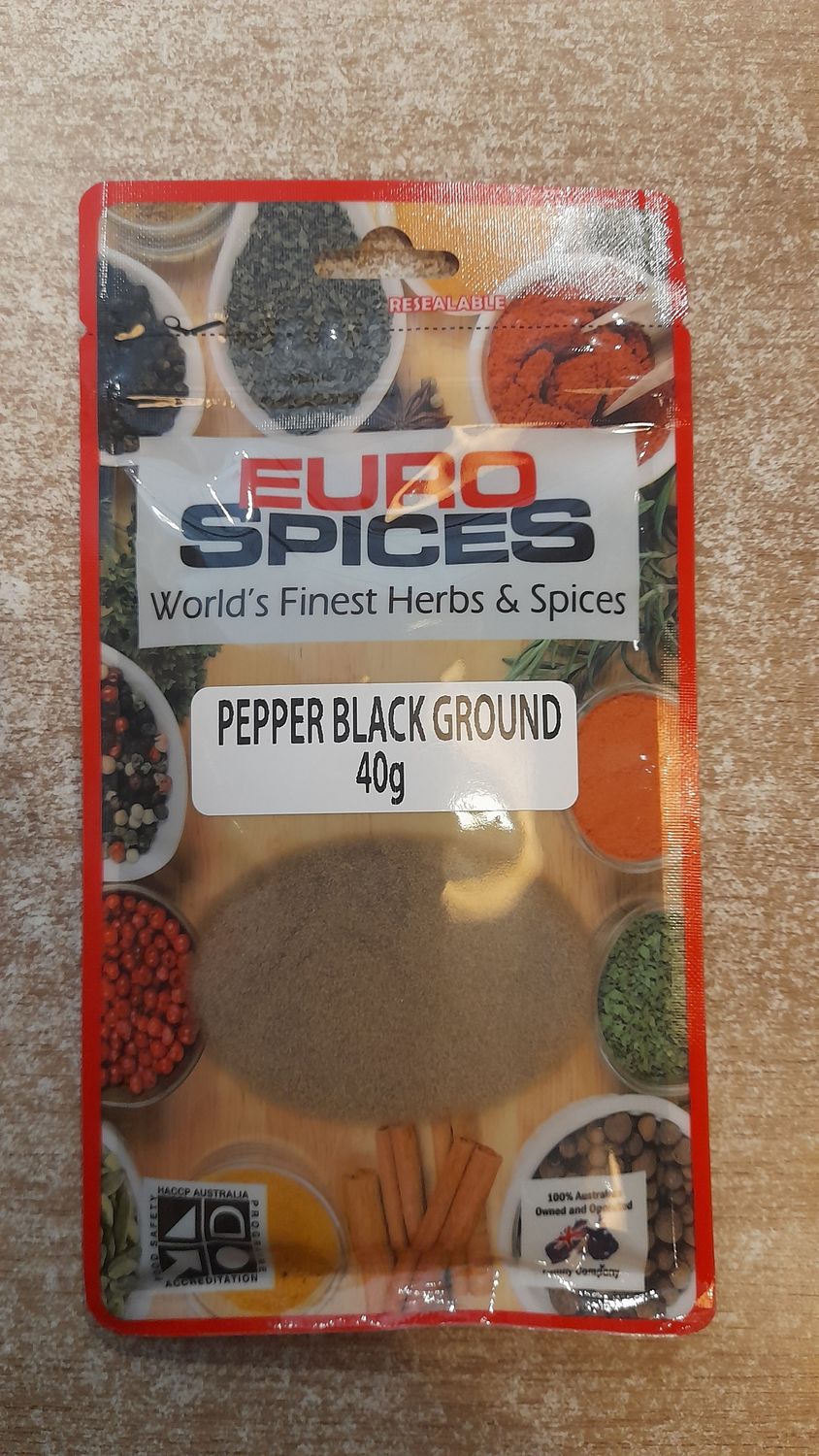 Euro Spice Black Pepper Ground (40g)