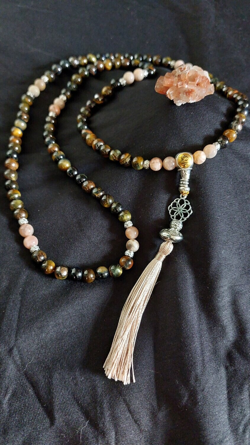 Healing Mala  - Tigers Eye &amp; Moonstone