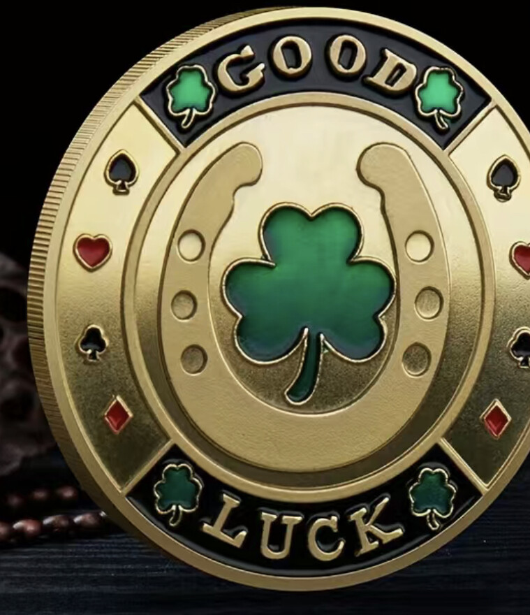 Green Four-Leaf Clover Good Luck Magic Spell Casting Gold Coin
