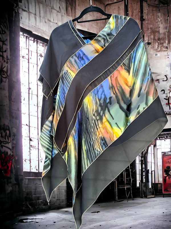 KOME - Rainbow Silk Poncho