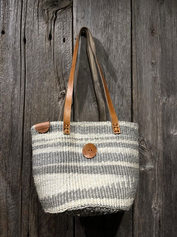 Grey Zebra Small Basket- Boostani