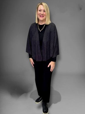 B&amp;W Striped linen jacket