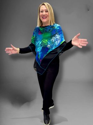 Blue&amp;Black poncho