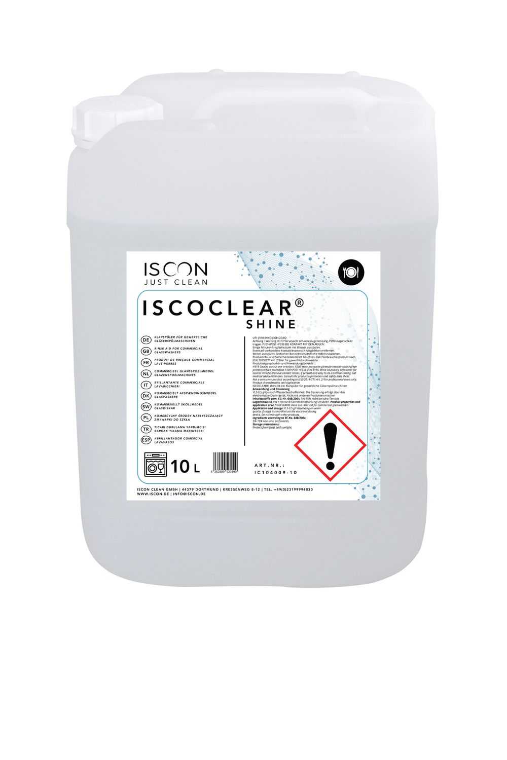 ISCOCLEAR shine Spezialklarspüler für gewerbliche Gläserspülmaschinen