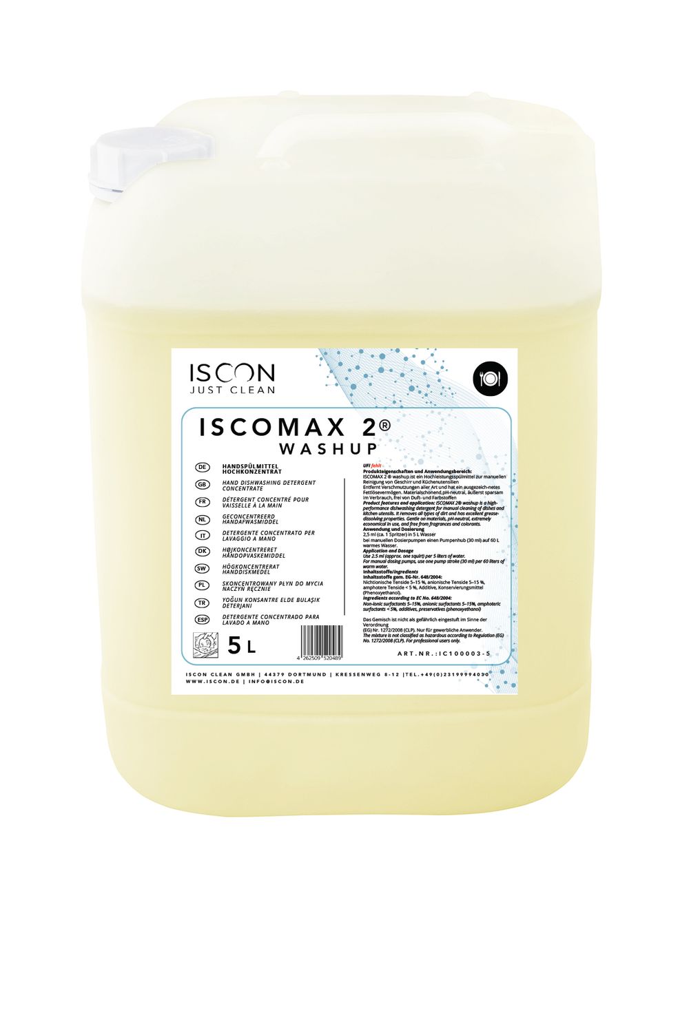ISCOMAX 2 ist ein hochkonzentriertes Handspülmittel