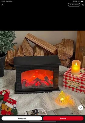 Fireplace Log Winter Decor