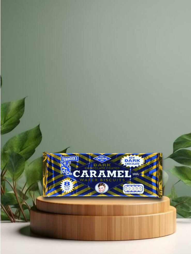 Tunnocks Caramel Dark Chocolate Wafer 30g, 8er-Pack