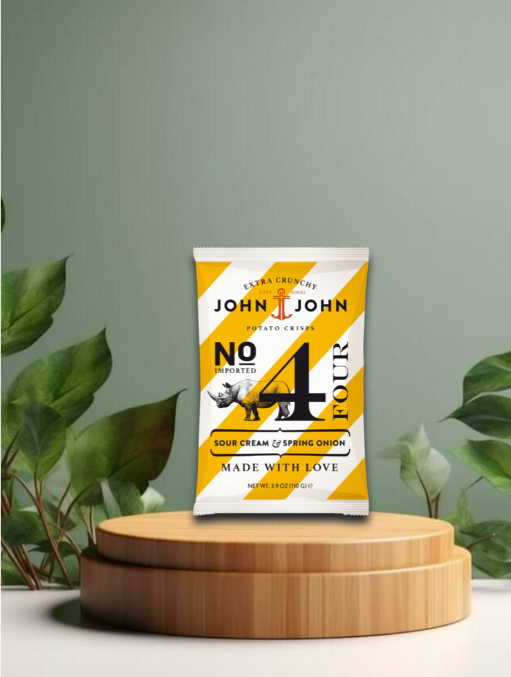 John &amp; John No 4 Sour Cream and Spring Onion 110g