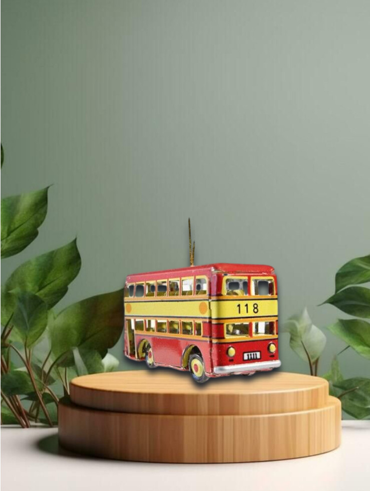 Blechdeko Bus Rot
