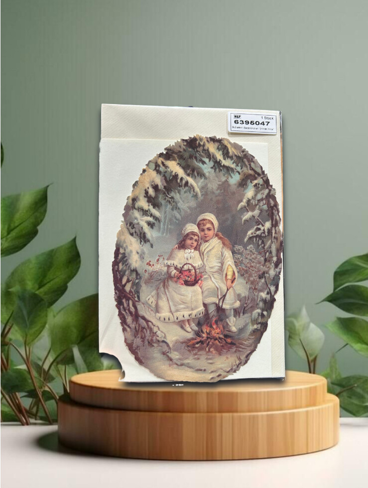 Grusskarte Kinder im Winter