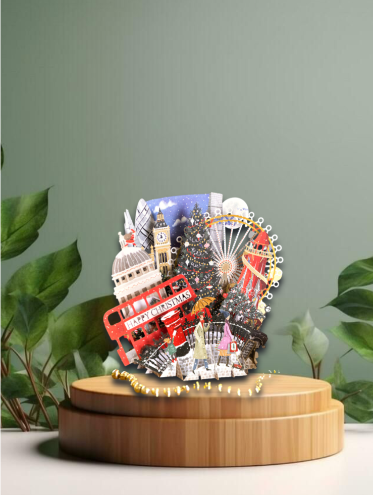 3D Greeting Card London Happy Christmas