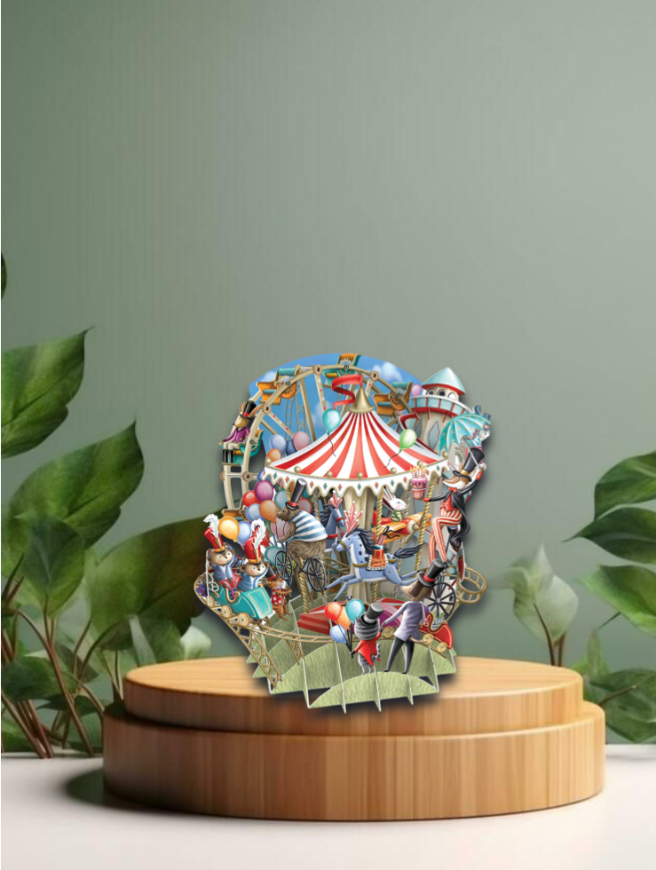 3D Greeting Card   Carousel Capers