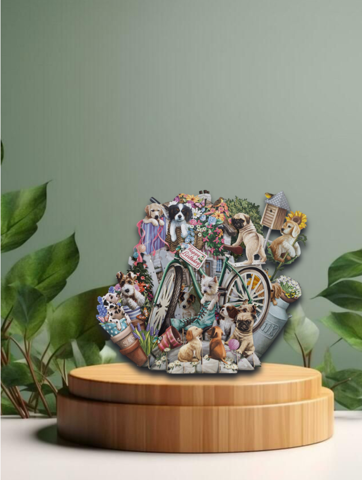 3D Greetings Card   The Puppies