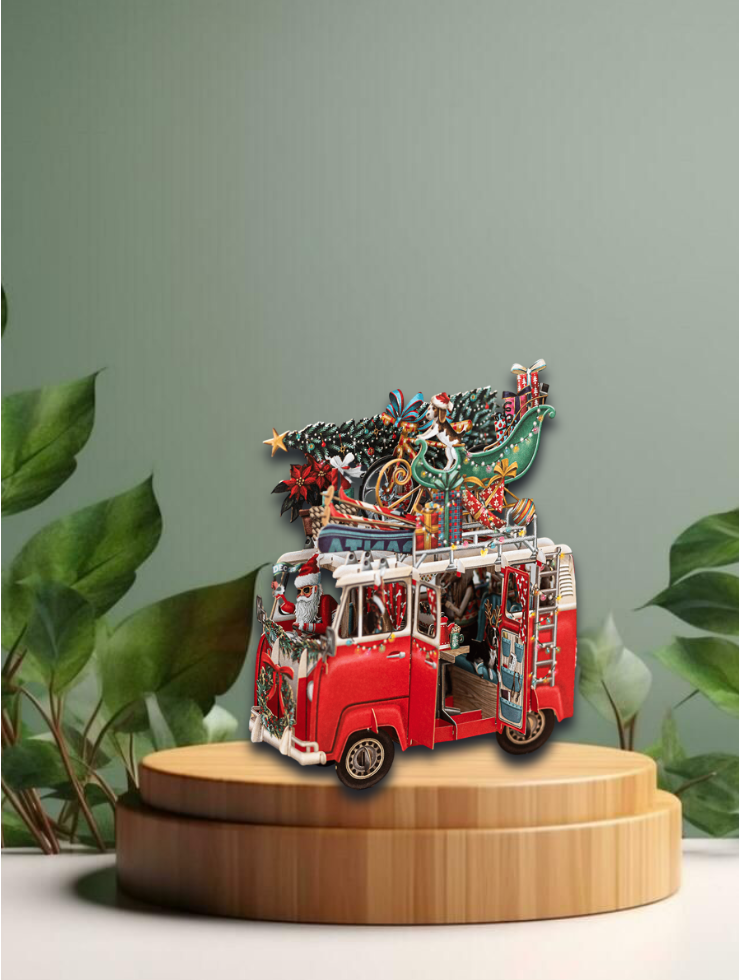 3D Greetings Card   Christmas Camper
