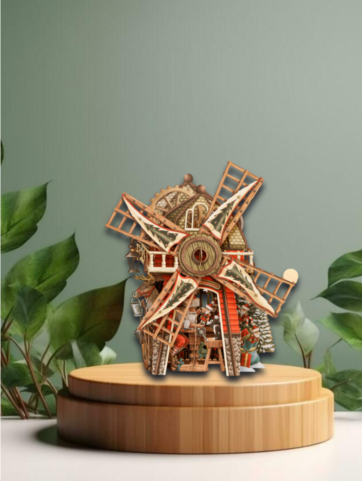 3D Greetings Card   Santas Windmill