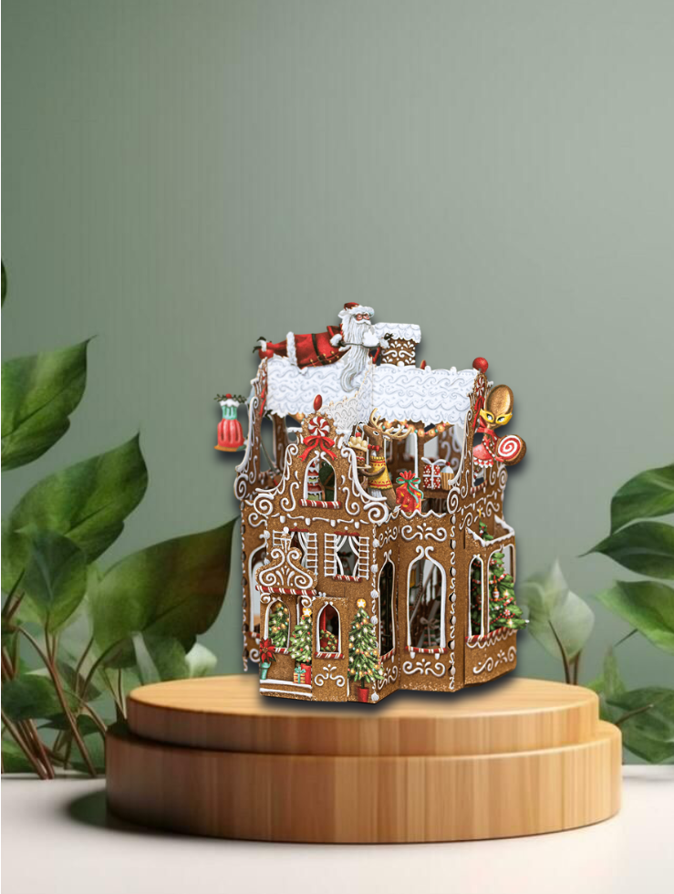 3D Greetings Card Gingerbread House