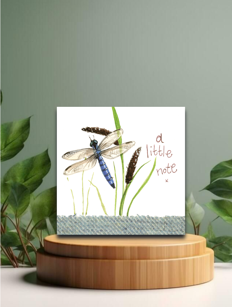 Grusskarten by Alex Clark - Einfach mal so - Diverse Motive - 12x12cm, Motiv: Little Dragonfly - a little note