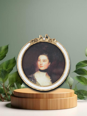 Bilderrahmen Creme/antikes Goldfarben rund (9cm) Bilderrahmen Creme/antikes Goldfarben rund (9cm)