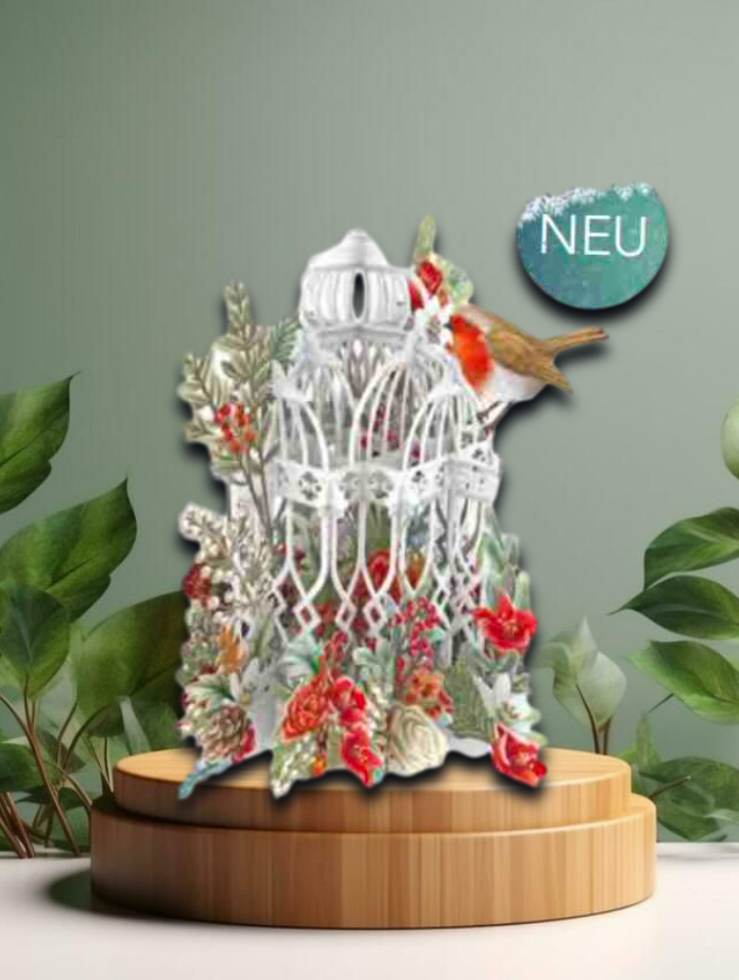 3D Card Christmas Flower Cage