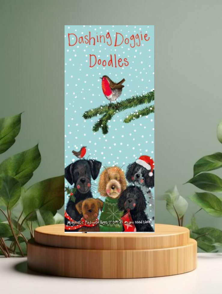 Festive Dogs Cats magnetic to do list