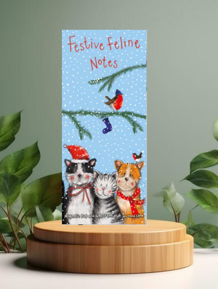 Festive Cats magnetic to do list