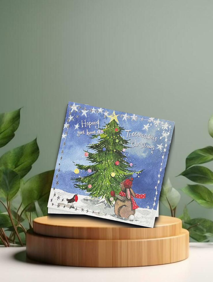 Rabbit Christmas Tree Card