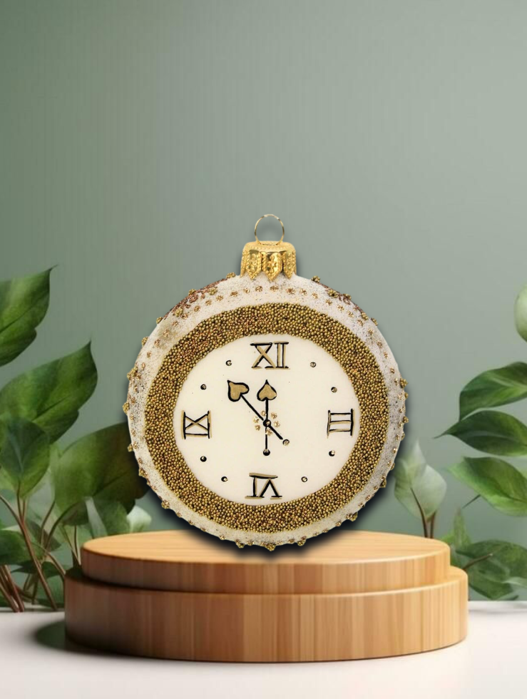 Weihnachtskugel Taschenuhr Ø8x3cm