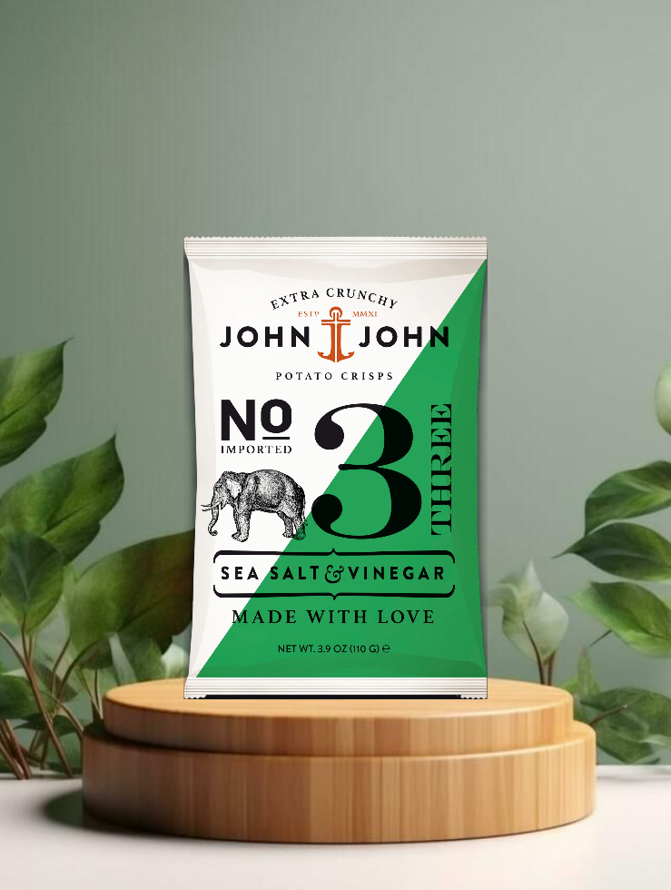 John &amp; John No. 3 Crisps Sea Salt &amp; Vinegar 110g