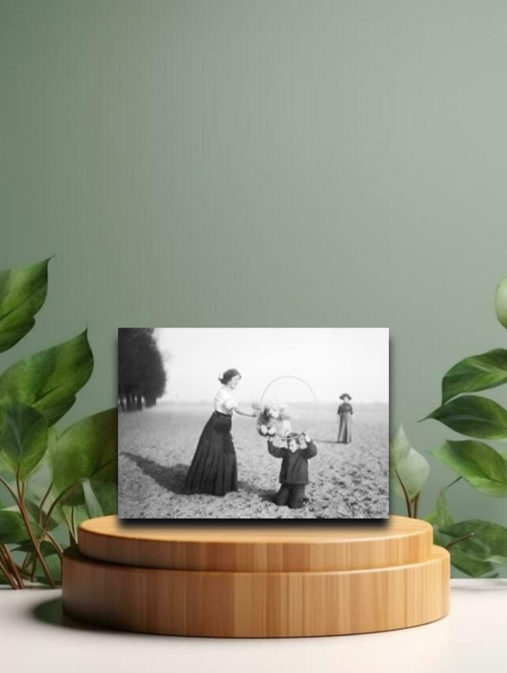 Vintage Postkarten - Freiluftvorstellung - 12x17cm