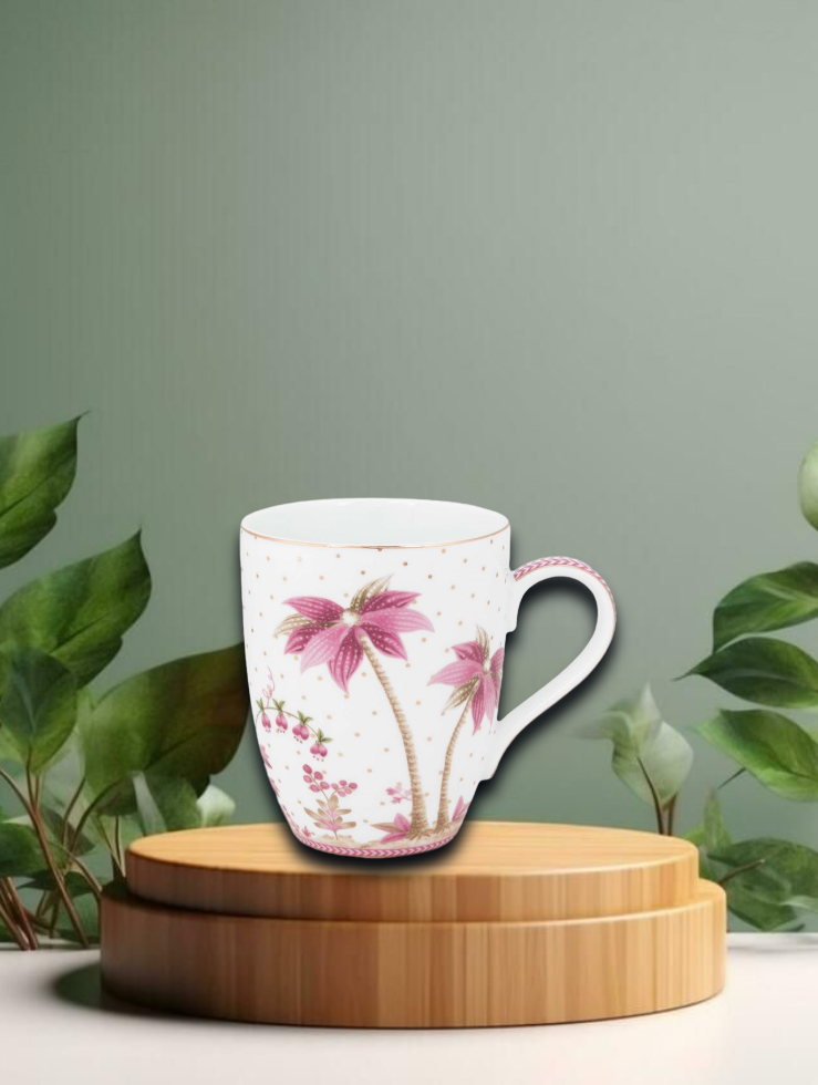 Mug Large Jolie Dots Gold Pink 350ml