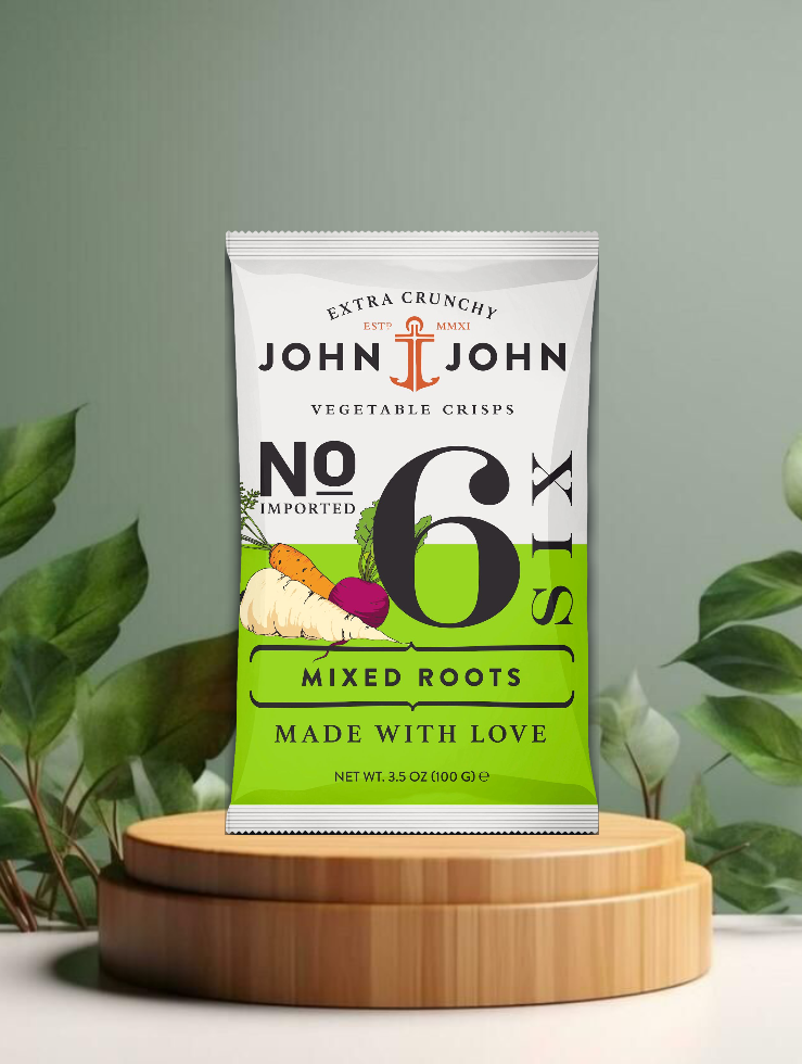 John &amp; John No. 6 Vegetable Crisps Mixed Roots 100g