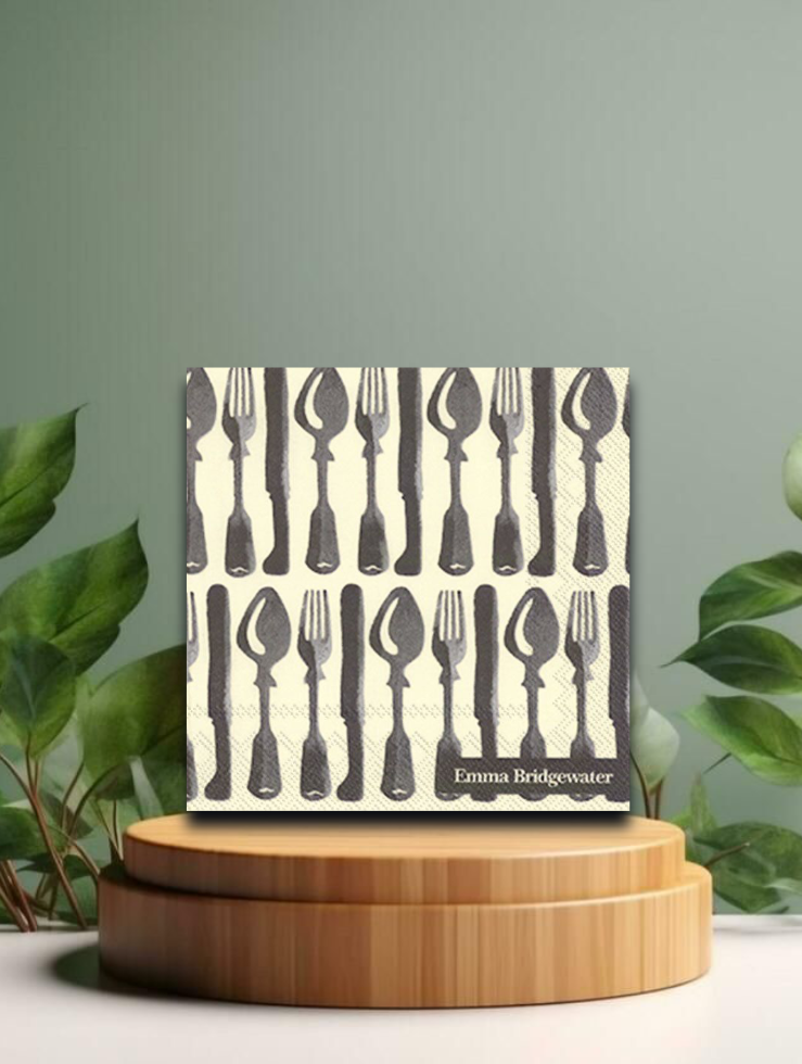 Cocktail-Servietten Black Toast Table (E.Br.) 25x25cm