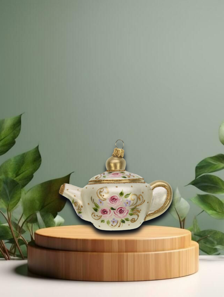 Weihnachtskugel Teekanne 11x7x8,5cm