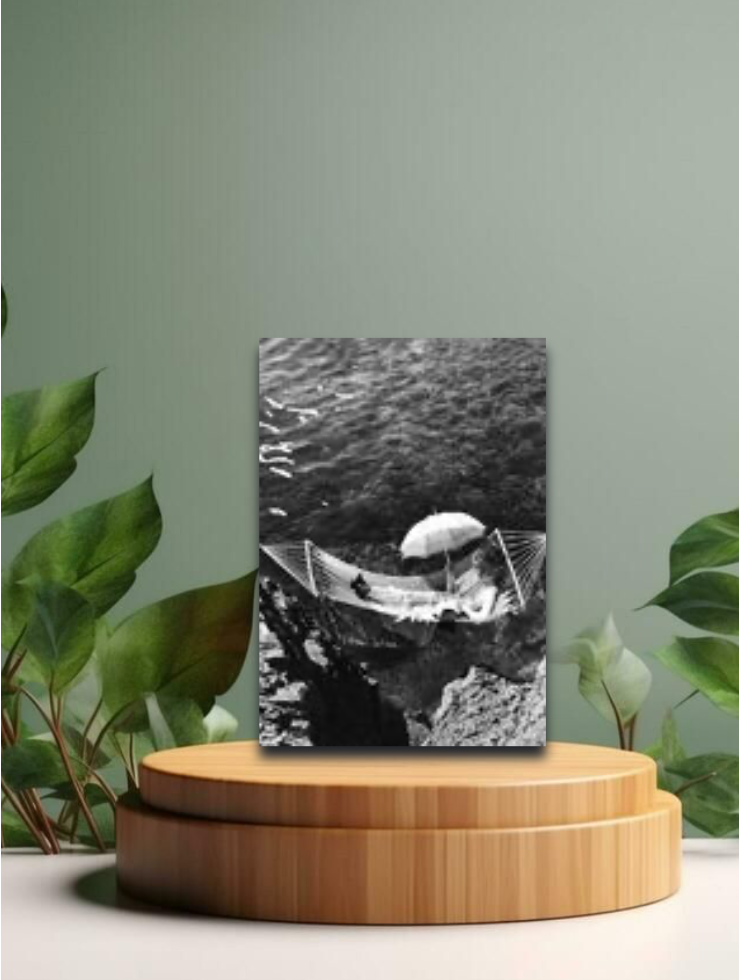 Vintage Postkarten Abhängen am Meer schwarz/weiss 12x17cm