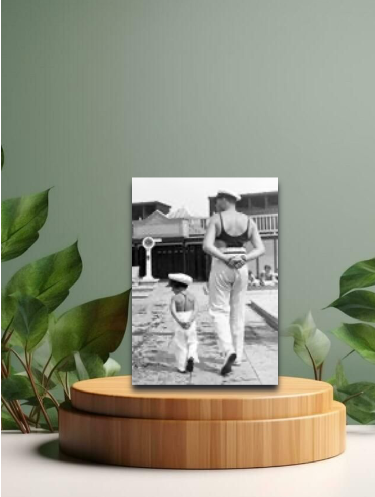 Vintage Postkarten Wie der Vater... schwarz/weiss 12x17cm