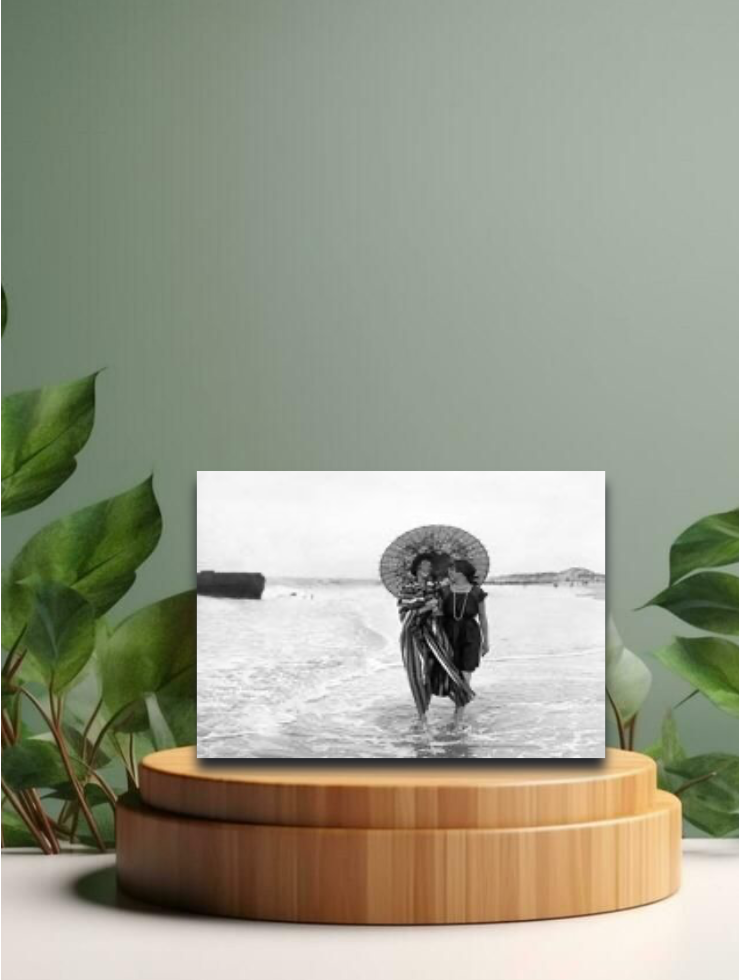 Vintage Postkarten Sonntags am Meer schwarz/weiss 12x17cm