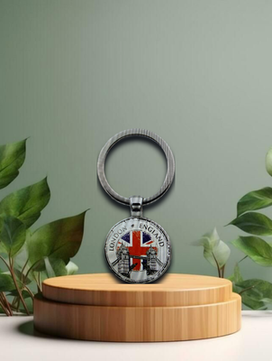 Schlüsselanhänger London Tower Bridge, Glas rund