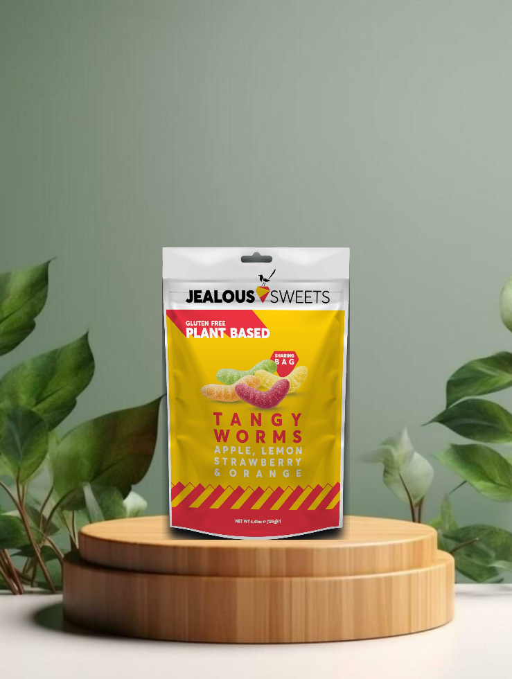 Jealous Sweets Vegan Fruit Gum Tangy Worms 125g