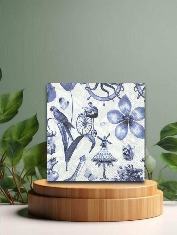 Lunch-Servietten - Blue Things - 33x33 cm